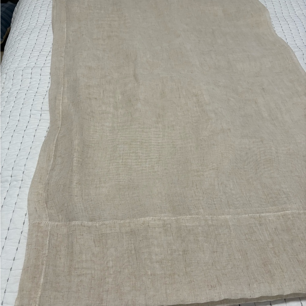 Beige linen blend sheers 54x84